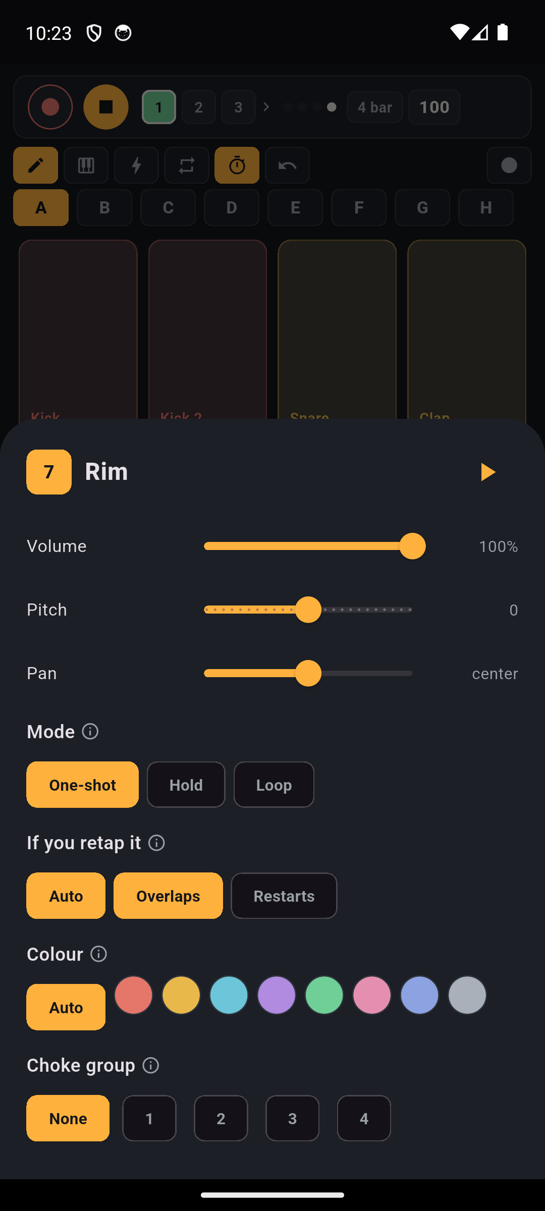 Le impostazioni di un pad